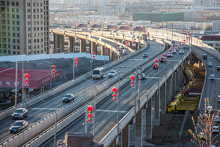 新疆城市道路车流素材高清图片