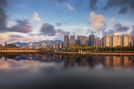 深圳城市深圳湾背景