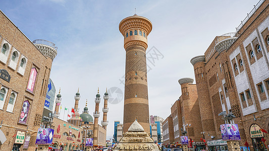 新疆国际大巴扎背景图片