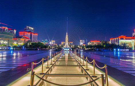 建军节艺术字南昌八一广场夜景背景