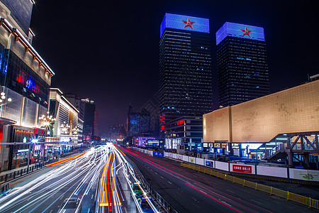 南昌八一起义南昌八一路夜景背景