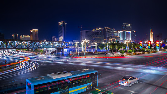 八一节南昌八一路夜景背景