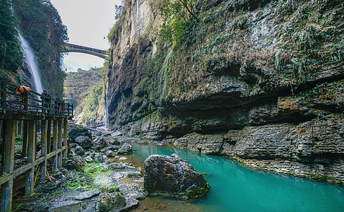 大坝风光恩施大峡谷云龙地缝背景