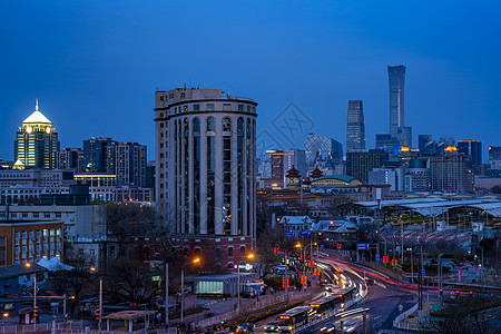 夜景北京国贸建筑群图片