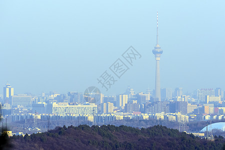 雾霾中央电视塔背景图片