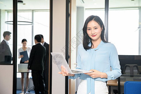 微笑美女商务女性特写背景