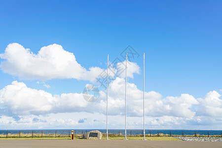 注水旗杆日本最东端旗杆背景