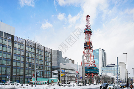 日本北海道北海道札幌电视塔背景