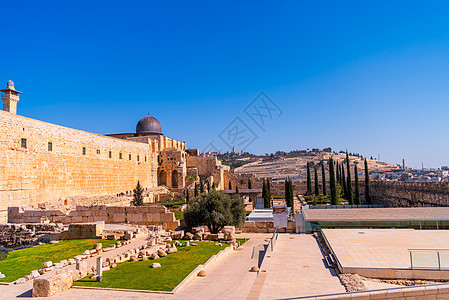 耶路撒冷城墙与古罗马集市遗址图片