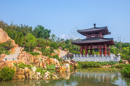 古风建筑园林复古亭子背景