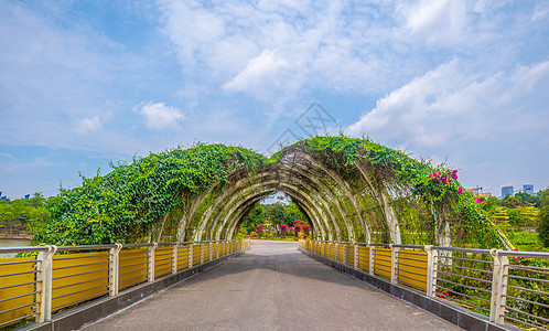 园艺造型桥面建筑景观背景