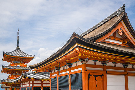 日本旅游日本京都清水寺春季背景