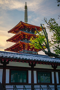 日本大阪四天王寺建筑高清图片