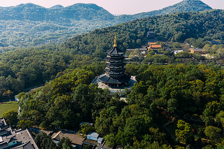 航拍杭州雷峰塔高清图片