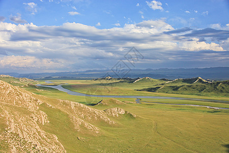 红原大草原新疆巴音布鲁克大草原背景