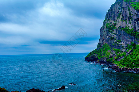 济州岛城山峰景色图片