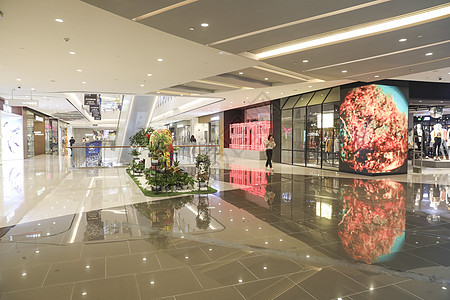 上海购物中心漂亮的内部空间背景图片