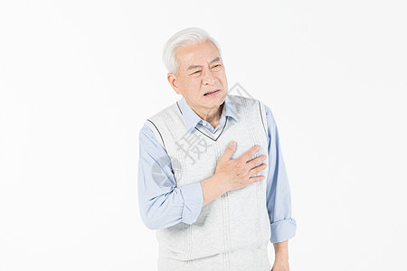 老年人心脏疼痛背景图片