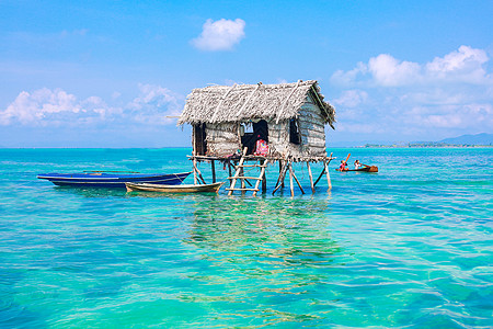 水背景仙本那水上屋背景