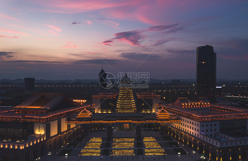 夜景建筑群图片