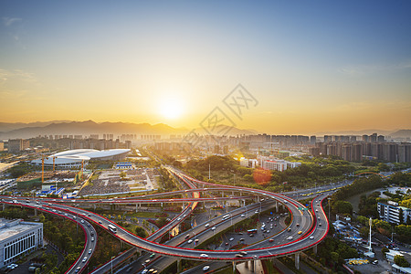 城市立交桥福州建筑群背景