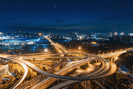 城市立交桥夜景城市建筑高清图片素材
