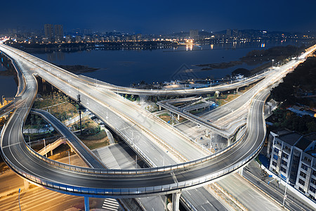 城市建筑立交桥夜景繁华高清图片素材