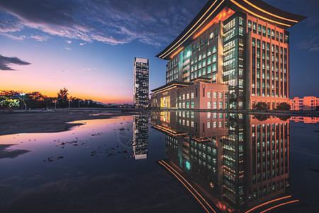 福州夜景图书馆背景