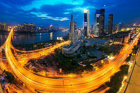 夜景繁华建筑群背景图片