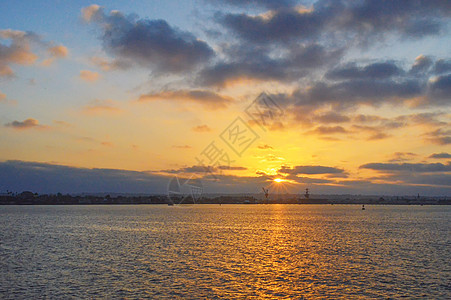 美国圣地亚哥海边夕阳图片