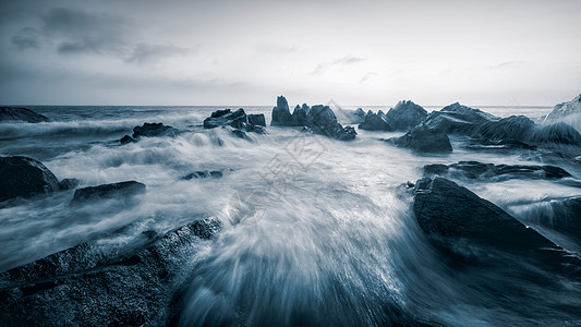 海岸风光拉丝海浪高清图片