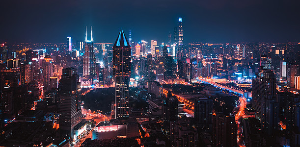上海夜景摩天大厦高清图片素材