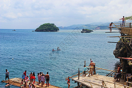 菲律宾海岛菲律宾长滩岛海上跳水背景