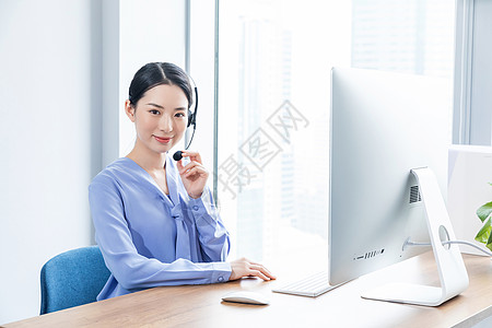 客服电话女性商务客服背景