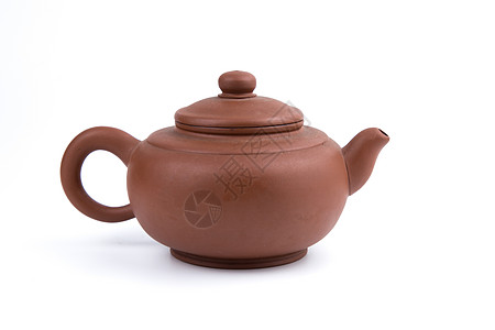 白底紫砂茶壶背景图片