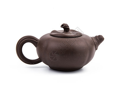 白底紫砂茶壶背景图片