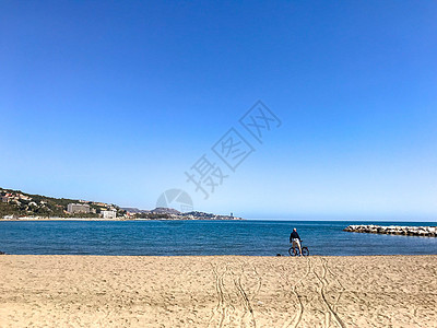 西班牙海岸西班牙马拉加海滩风光背景