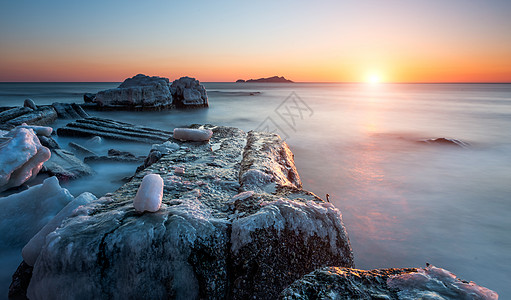 冬天海景海岸风光背景