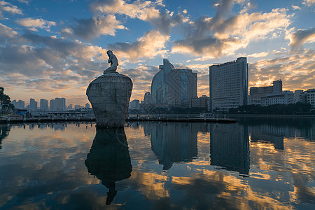 厦门白鹭洲白鹭女神背景