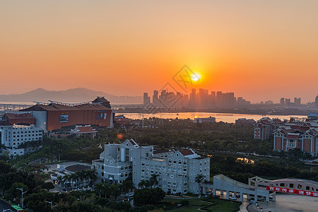 厦门集美日落背景图片