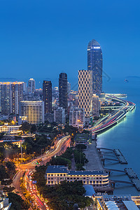 现代城市厦门鹭江道夜景背景图片