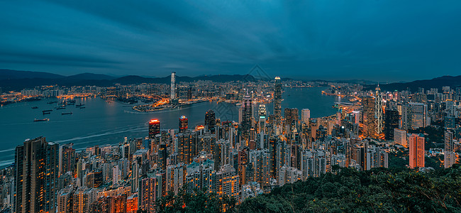 香港全景香港夜景背景