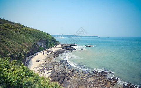 涠洲岛沙滩沿岸北海涠洲岛火山地质公园背景