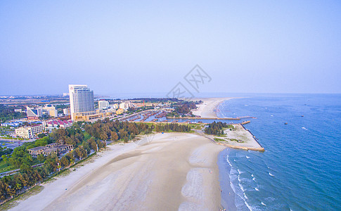 沙滩烧烤北海海港航拍背景