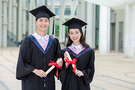 穿着学士服毕业大学生毕业照背景