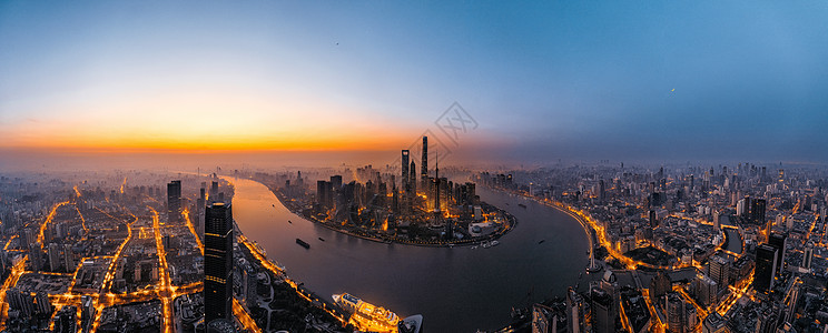 上海陆家嘴日出全景图城市宣传图高清图片素材