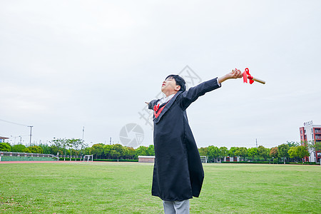 小学毕业生拥抱未来背景