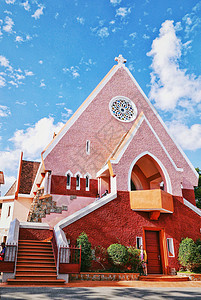 夏日糖果色建筑越南玛丽修道院图片