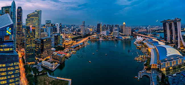 建筑空间新加坡金沙湾夜景背景