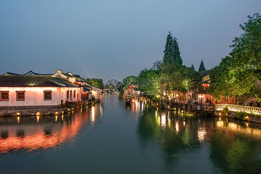 浙江乌镇古镇夜景图片